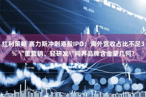 红利策略 赛力斯冲刺港股IPO：海外营收占比不足3% 