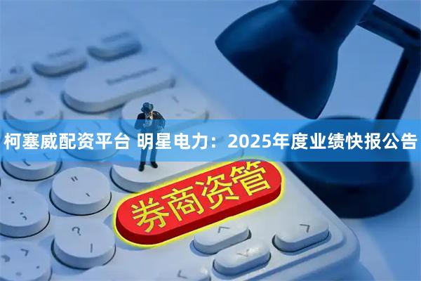 柯塞威配资平台 明星电力：2025年度业绩快报公告